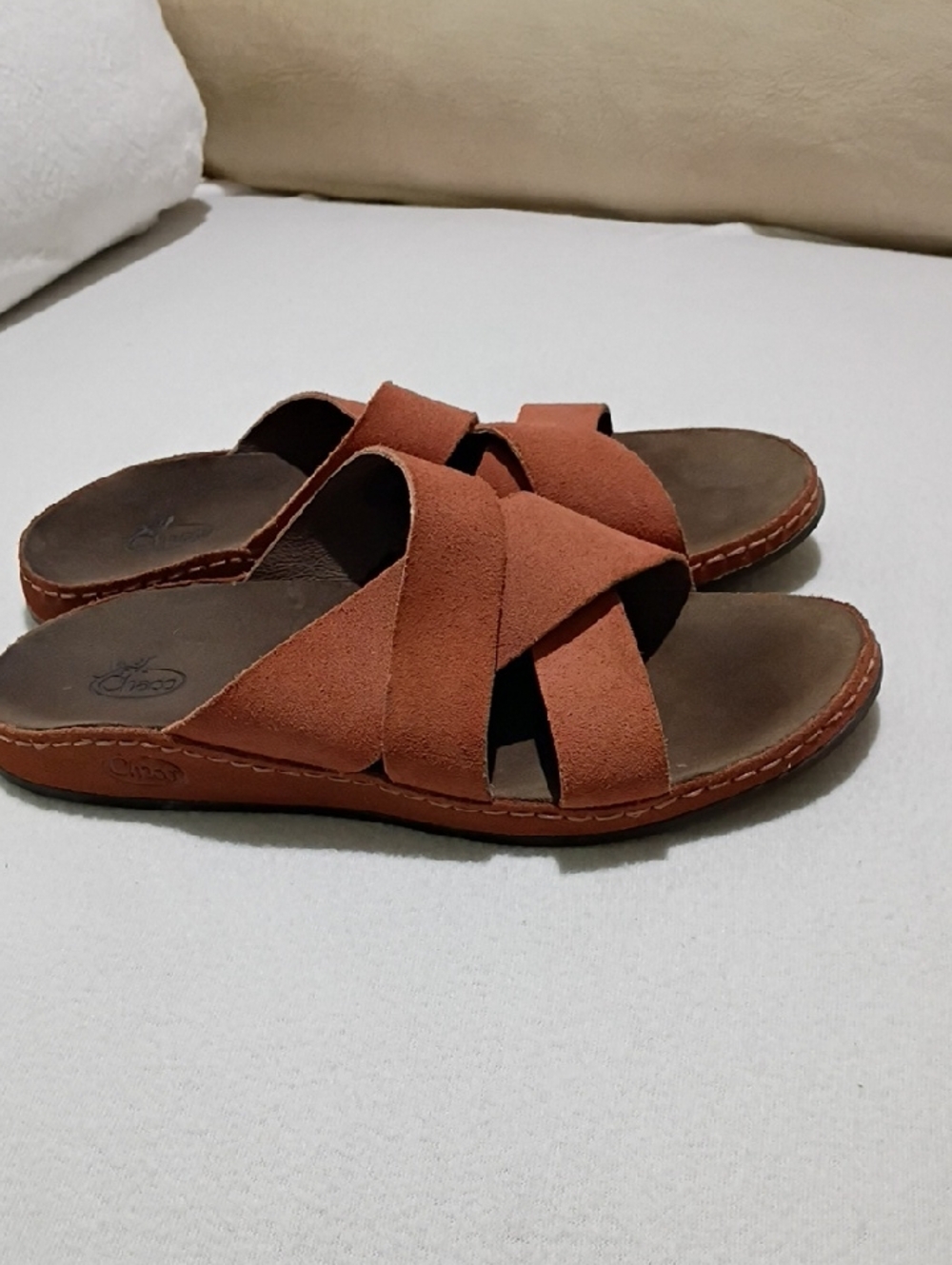 Chaco Women's Rust Suede Slide Sandals